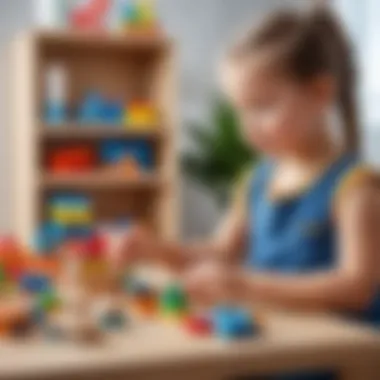 A thoughtful parent selecting educational toys