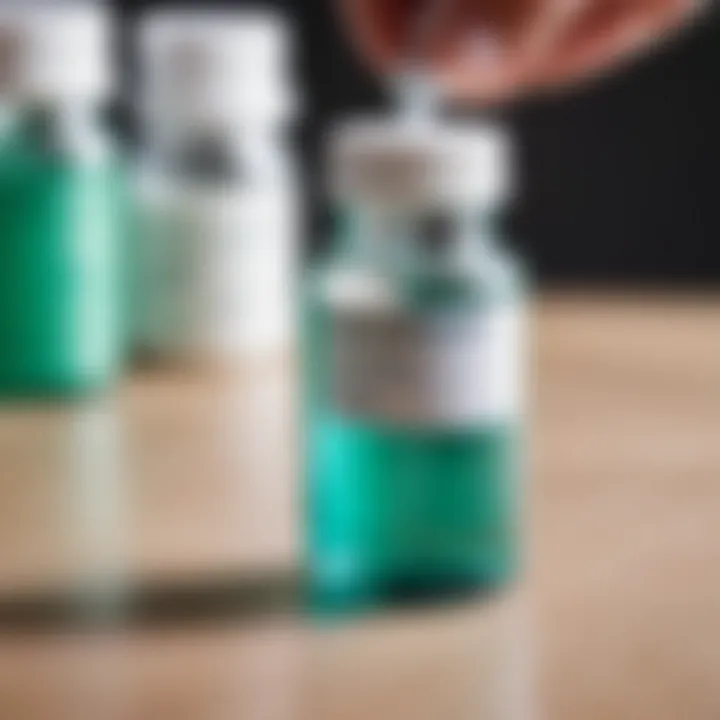 Close-up view of Chlorhexidine Gluconate solution in a medical setting