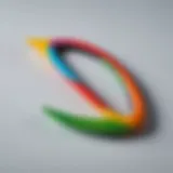 A colorful returning boomerang designed for children