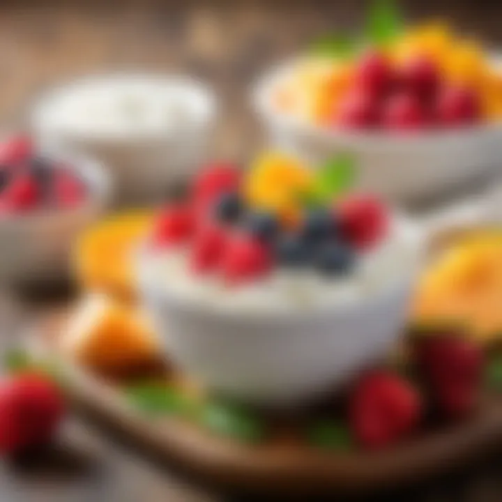 A bowl of creamy cottage cheese with fresh fruit on top, appealing to infants.