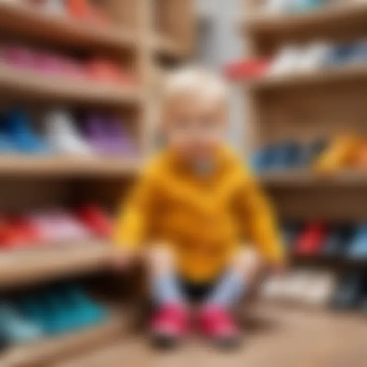 Illustration of selecting the right footwear for toddlers