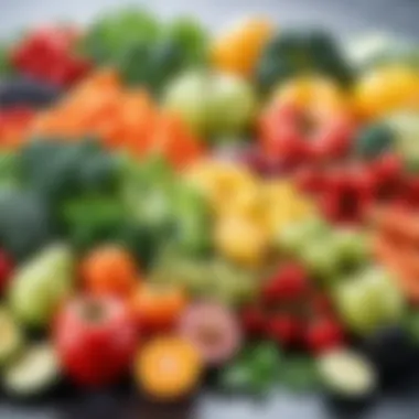 Close-up of fresh fruits and vegetables ideal for baby food blending