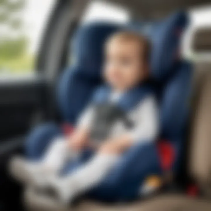 Child sitting comfortably in a booster seat