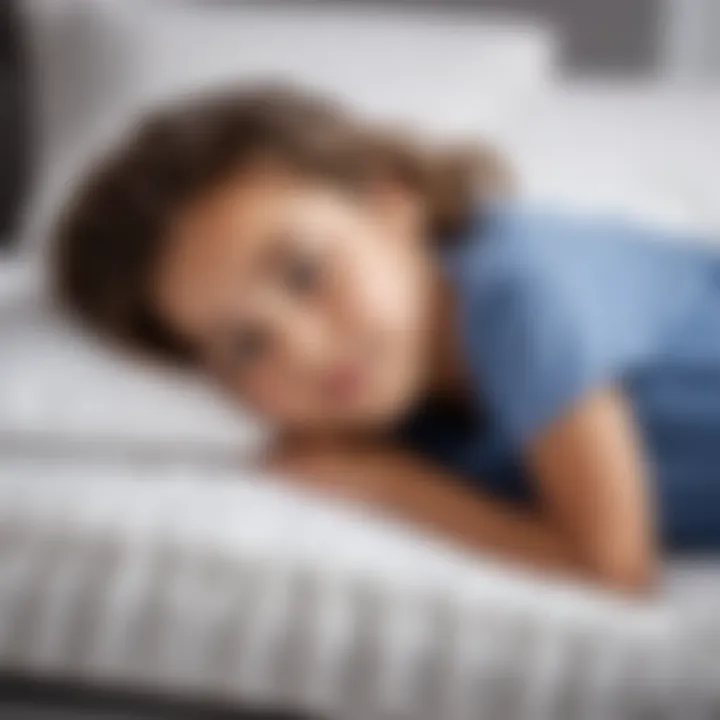 A child comfortably resting on a mattress while reading a book