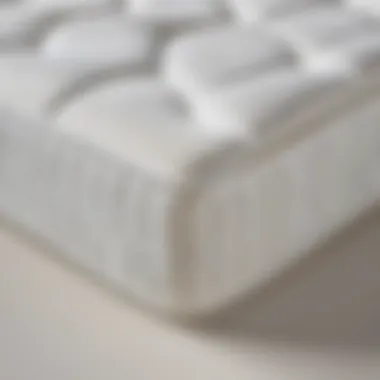 A close-up view of mattress materials suitable for children