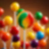 Close-up of a colorful Chupa Chups lollipop