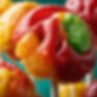 Close-up of a Chupa Chups revealing its unique layered design