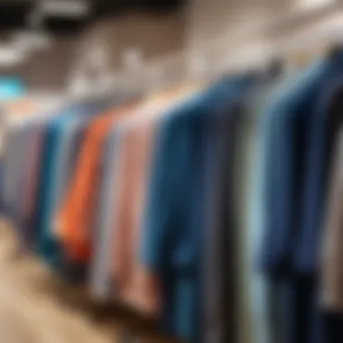 An assortment of clothing covers displayed in a retail store