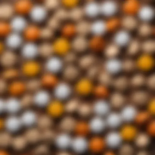 A close-up of caffeine tablets on a wooden surface, highlighting their texture and composition.