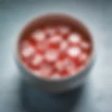 Close-up of collagen powder in a bowl with a spoon