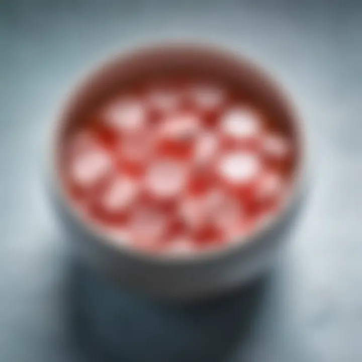 Close-up of collagen powder in a bowl with a spoon