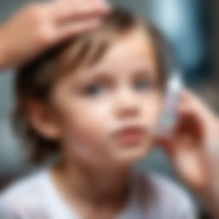 A child being administered colloidal silver with care