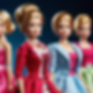 Evolution of Doll Fashion A historical timeline illustrating the evolution of doll fashion.