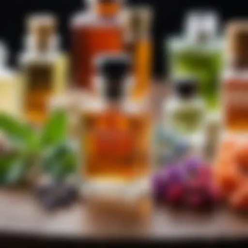 A selection of fragrance ingredients for DIY perfume