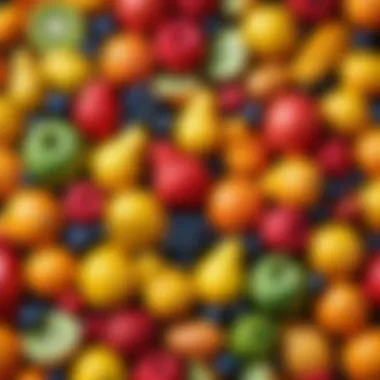 Artistic Arrangement of Clay Fruits Vibrantly colored clay fruits arranged artistically