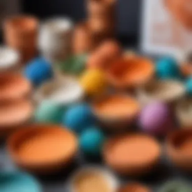 Showcasing Air-Dry Clay Art Vibrant air-dry clay projects displayed in a gallery setting