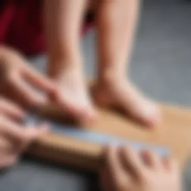 Measuring a Child's Foot for Shoe Size Child's foot measurement for shoe size determination