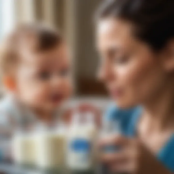 Support group for parents discussing formula feeding challenges