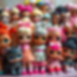 Diverse collection of LOL dolls showcasing various types