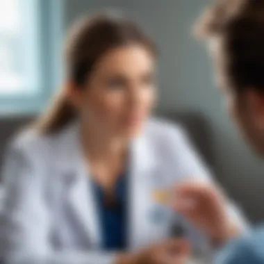 A doctor discussing probiotics with parents.