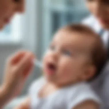 Doctor examining a baby