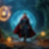 A mystical landscape showcasing Doctor Strange's powers