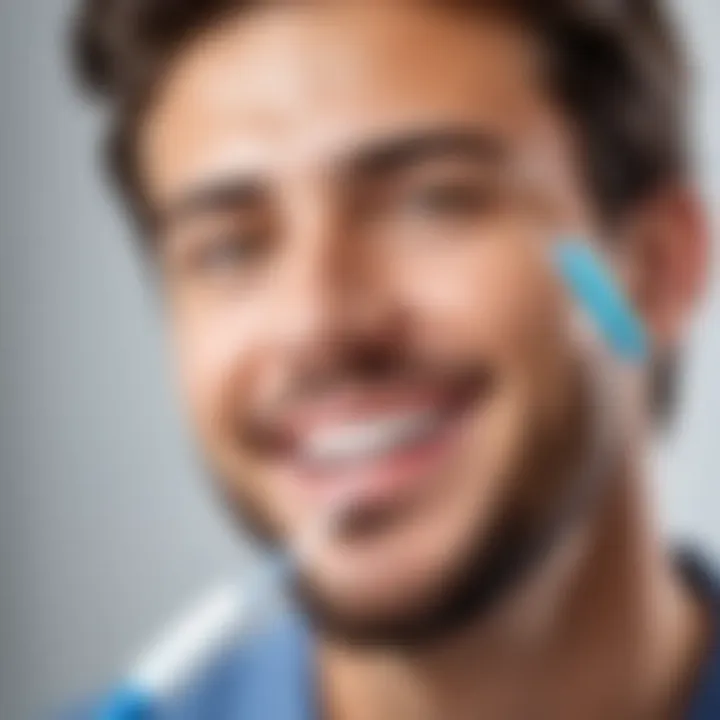 Individual enjoying the ease of using an electric toothbrush