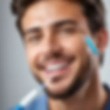 Convenience of Using an Electric Toothbrush Individual enjoying the ease of using an electric toothbrush