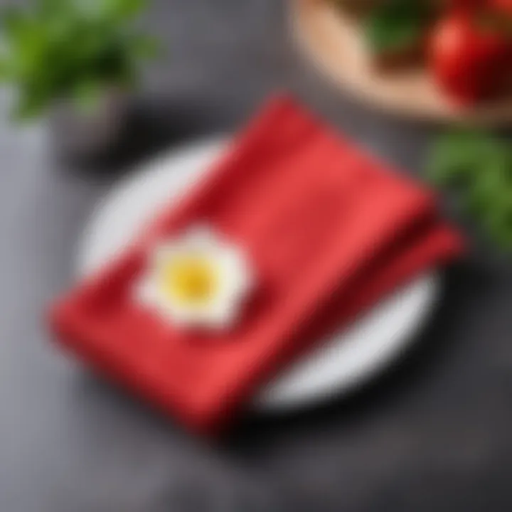 High-quality red napkins made from eco-friendly materials