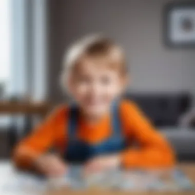 A child showing joy and satisfaction after completing a puzzle, reflecting the educational benefits.