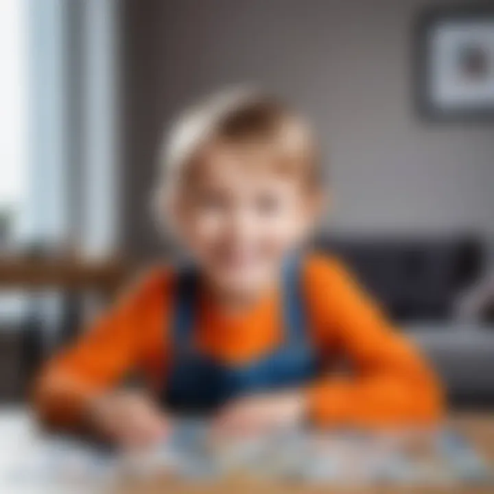 A child showing joy and satisfaction after completing a puzzle, reflecting the educational benefits.