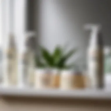 Topical Creams for Stretch Marks Topical creams displayed on a bathroom shelf