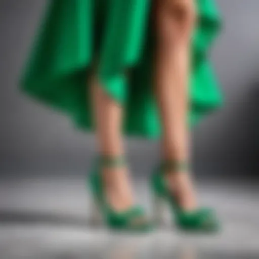 Chic green dress paired with elegant heels