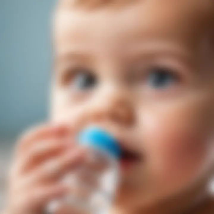 Close-up of a baby bottle with ergonomic design