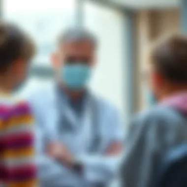 A pediatrician discussing safety guidelines with parents