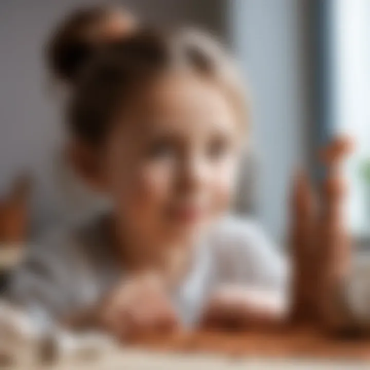 A child engaged in sculpting a whimsical character from air dry clay