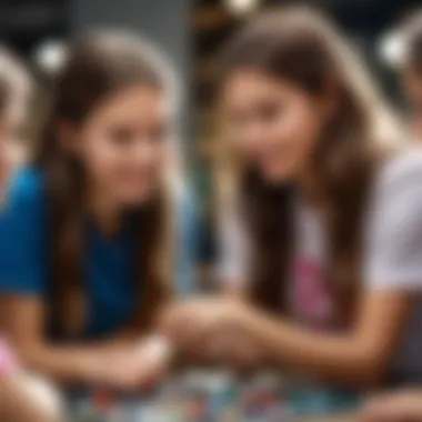 Group of girls collaborating in a creative activity