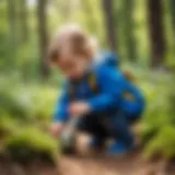 A toddler exploring nature with curiosity