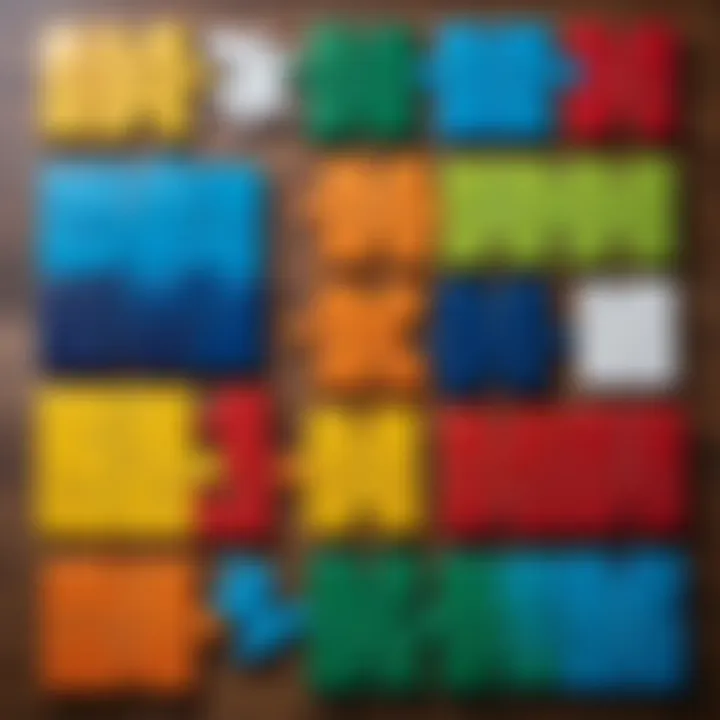 Various types of puzzles laid out on a table