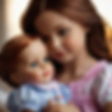 A child embracing a doll with emotional attachment