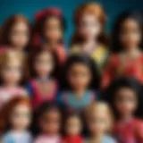 A collection of diverse dolls reflecting various cultures