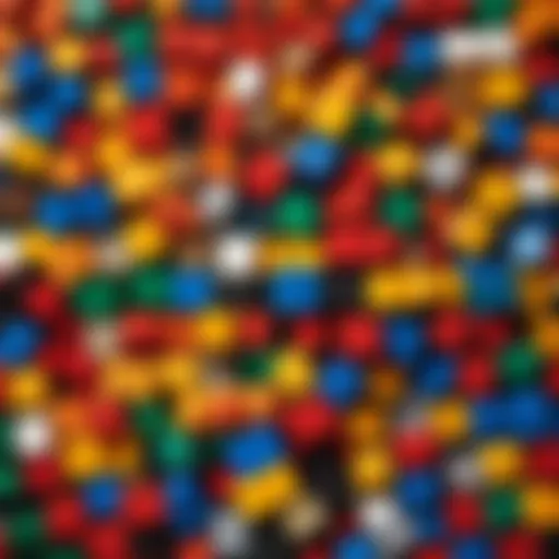 A vibrant display of traditional Lego bricks in various colors and shapes