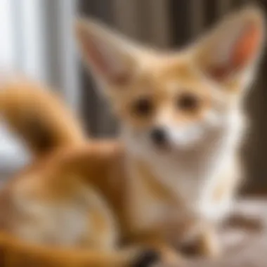 Fennec fox in a domestic setting demonstrating care requirements.