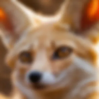 Detailed view of a fennec fox highlighting its exceptional ears.