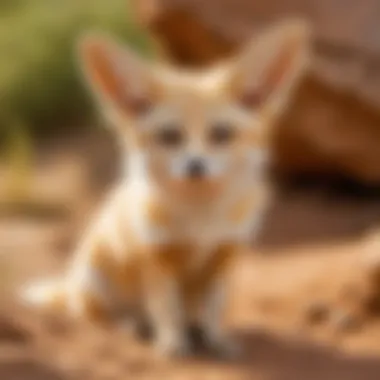 Fennec Fox in Natural Habitat Fennec fox in its natural habitat showcasing unique features.