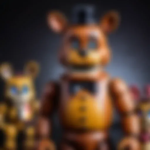 A collection of Five Nights at Freddy's merchandise displayed attractively.