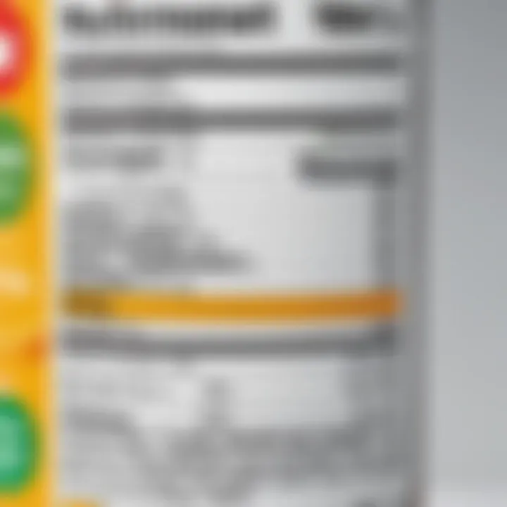 Nutritional information label from Frutonanny product