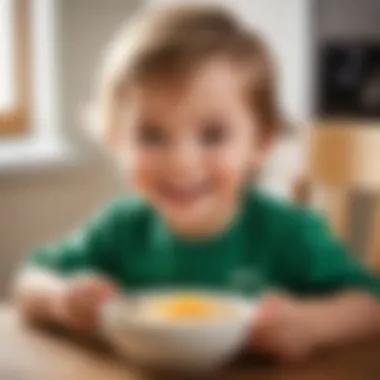 Child enjoying a bowl of FruTonya porridge