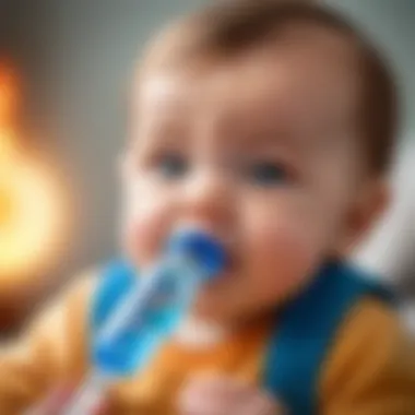 Understanding Gas Buildup in Infants An educational illustration showing the physiological aspects of gas buildup in infants.