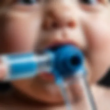 A close-up view of a gas-removing tube designed for infants